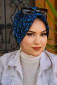 Siyah Mavi Desenli Şapka thumbnail 3