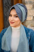 Füme Soft Fularlı Şapka Bone - 3