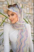 Soft Renkler Geometrik Desen Kepli Bandana Şapka Şal thumbnail 1