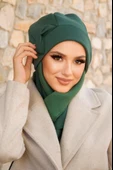 Zümrüt Yeşili Fiyonklu Tesettür Bere thumbnail 3
