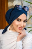 Lacivert Çapraz Deniz - Havuz Bonesi - 1