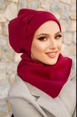 Bordo Fiyonklu Tesettür Bere Ve Etol Takım thumbnail 3