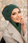 Zümrüt Yeşili Fiyonklu Tesettür Bere thumbnail 2