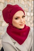 Bordo Fiyonklu Tesettür Bere Ve Etol Takım thumbnail 1