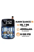 Akıllı 4000mAh Dijital Hava Kompresörü  150PSI Şarjlı Taşınabilir Lastik Şişirme Pompası - 4