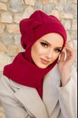Bordo Fiyonklu Tesettür Bere thumbnail 2
