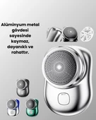 Taşınabilir, cep boyunda, şarjlı elektrikli tıraş makinesi thumbnail 4