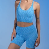 Tayt Crop Takım-Mavi - 1