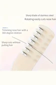 360° Dönebilen Çift Başlı Burun Tüyü Düzeltici – Paslanmaz Çelik, Yumuşak Kıllı Ağrısız Burun Tüyü Temizleyici Araç thumbnail 5