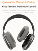 Airpods Max Fileli Kulak Üstü Bluetooth Kulaklık Ve Kılıf Pop-Up Aktif Gürültü Engelleme-Şeffaf Modu iPhone Uyumlu (Yıldız Işığı) - 2