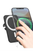 Kablosuz Şarj Aleti Magsafe Araç Içi Manyetik Şarj 15W İOS Uyumlu thumbnail 4