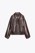 Suni Deri Bomber Ceket - 5