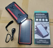 Güneş Enerjili Wireless Özellikli 20000 mAh  Solar Powerbank - 2+1 Çıkışlı - 4