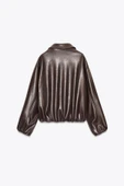 Suni Deri Bomber Ceket - 6