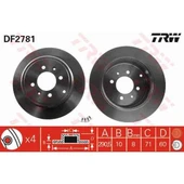 ARKA FREN DISK AYNASI P406 1,6 1,8 16V 1,9 1,9TD 2,0 16V 2,0T 2,1TD 95> COUPE 2,0 COUPE 3,0 V6 97> - TRW DF2781 - 1