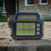 15W Güneş Enerjili Powerbank Özellikli Çok Fonksiyonlu Işıldak Fener GS490 thumbnail 1