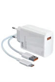 Type C Yüksek Hızlı Şarj Aleti Beyaz 120W Ultra Uzun Ömürlü thumbnail 3