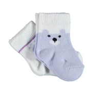 Bibaby Biorganic Happy Bear 2'Li Çorap 68413 Lila - 2