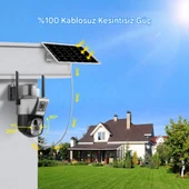 SIM735 Solar Güvenlik Kamerası Türkçe 4G Sim Kartlı PTZ Hareketli Gece Görüşlü Güneş Panelli Kamera - 7