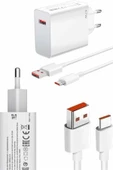 Hızlı Şarj Aleti Adaptörü Kablo Seti 67W Uzun Ömürlü Beyaz thumbnail 4