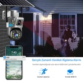 SIM735 Solar Güvenlik Kamerası Türkçe 4G Sim Kartlı PTZ Hareketli Gece Görüşlü Güneş Panelli Kamera - 3