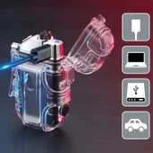 Panther USB Şarjlı Çakmak&Fener Kırmızı PT-6888 - 3