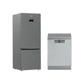 Beko Gri Çeyiz Seti (670475 Eı Buzdolabı + Bm 4144 Ok I Bulaşık Makinesi) - 1