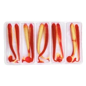 Silikon Kurt Yem - 4,2g 105mm - Turna/Levrek Silikonu - 1 Adet - Kırmızı/Sarı - Karides Kokulu - 4