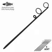 Olta Kamış Ayağı - Paslanmaz Çelik - Fishack - Siyah - 5'li - 1