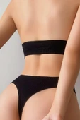 Kadın Siyah Seamless Tanga Sütyen Takım thumbnail 5