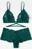 Kadın Yeşil Özel Şık Sütyen Külot Takımı thumbnail 3