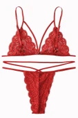 Kadın Kırmızı Dantel Sütyen Külot Takımı thumbnail 2