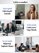 Plentiful Çoklu Giriş Kablosuz Çiftli Yaka Mikrofonu thumbnail 6