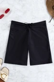 Kadın Siyah Önden Bağcıklı Deniz Şortu thumbnail 6