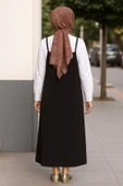 Kadın Siyah Basic Ayarlanabilir Askılı Jile Elbise thumbnail 2