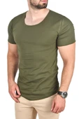 DeepSEA Geniş Yaka Likralı Tişört Oval Yaka Slim Fit Eteği Oval Açık Yaka T-shirt 1801199 thumbnail 12