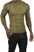 DeepSEA Baklava Desenli Slim Fit Yarım Balıkçı Yaka Triko Boğazlı Kazak 2505511 - 10