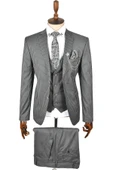 DeepSEA Çift Düğme Çift Yırtmaç Çizgili Slim Fit 3 Lü Takım Elbise 2300162 - 6