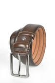 DeepSEA Erkek Nokta Desenli Klasik Kemer 3,5 cm Hakiki Deri Kemer 2104489 thumbnail 6