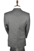 DeepSEA Çift Düğme Çift Yırtmaç Çizgili Slim Fit 3 Lü Takım Elbise 2300162 - 9