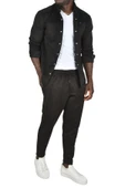 DeepSEA Likralı Çıtçıtlı Kırışmayan Süet Kumaş Slim Fit Cepsiz Mevsimlik Gömlek 2500556 - 1