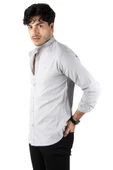 DeepSEA Slim Fit Dar Kesim Keten Gömlek Hakim Yaka Pamuklu Keten Spor Gömlek 2201895 thumbnail 5