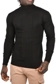 DeepSEA Kare Desenli Balıkçı Yaka Slim Fit Boğazlı Triko Kazak 2505493 - 5