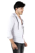 DeepSEA Kapüşonlu Slim Fit Dar Kesim Gömlek Likralı Pamuklu Likralı Kot Gömlek 2300396 - 2