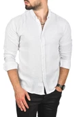 DeepSEA Slim Fit %100 Pamuk Keten Gömlek Dar Kesim Dokulu Keten Gömlek 2501302 thumbnail 5