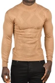 DeepSEA Baklava Desenli Slim Fit Yarım Balıkçı Yaka Triko Boğazlı Kazak 2505511 - 8