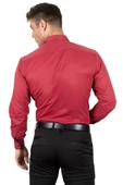 DeepSEA Dik Yaka Slim Fit Kesim Pamuk Saten Erkek Gömlek 2209615 - 9
