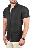DeepSEA Slim Fit Likralı Spor Gömlek Dar Kesim Jakar Kumaş Kısa Kol Gömlek 2500804 thumbnail 9