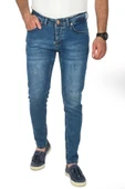 DeepSEA Slim Fit Dar Kesim Likralı Jean Tırnak Taşlamalı Kot Pantolon 2508205 - 2