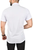 DeepSEA Slim Fit Likralı Spor Gömlek Dar Kesim Jakar Kumaş Kısa Kol Gömlek 2500804 thumbnail 6